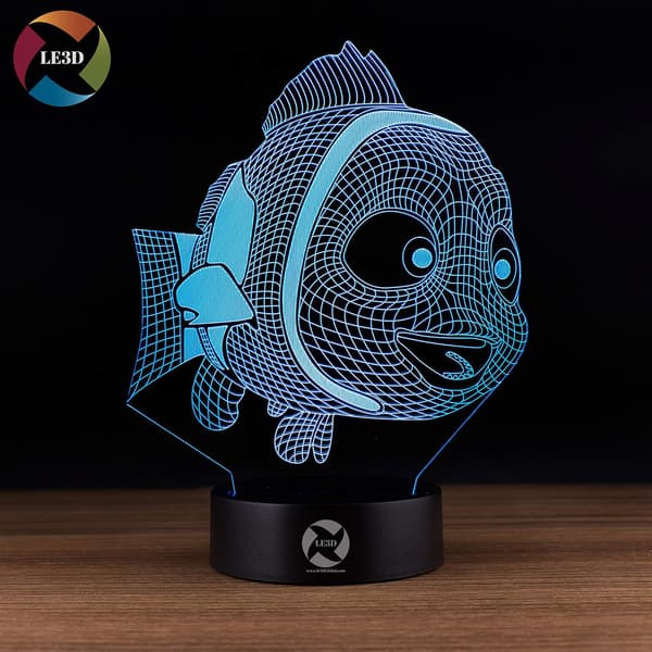 3D Optisk Illusjon Nattlys - 7 LED Fargeskiftende Lampe