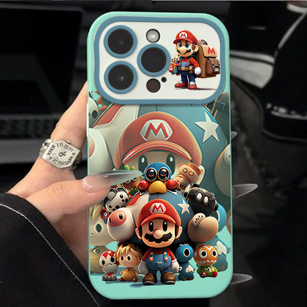 2024 Ny æstetisk telefoncover til iPhone, Mario Family telefoncover til piger kvinder cool trendy design blød TPU gave cover til iPhone Green iPhone 13 Pro Max