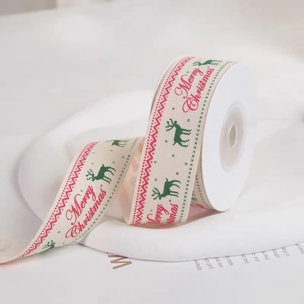 2,5 cm x 9,1 m Julband Renar God Jul Reindeer