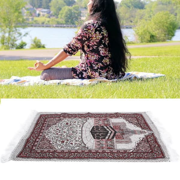 Polyester Rektangulær Foldbar Muslimsk Bøn Meditation Måtte Pilgrimsrejse Tæppe