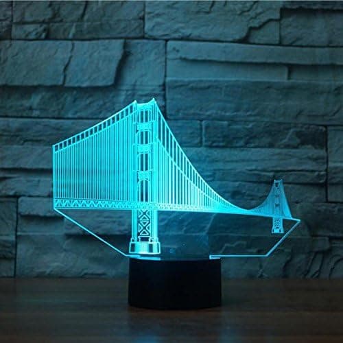 3D Golden Gate Bridge Natlampe Touch Bord Skrivebord Optisk I