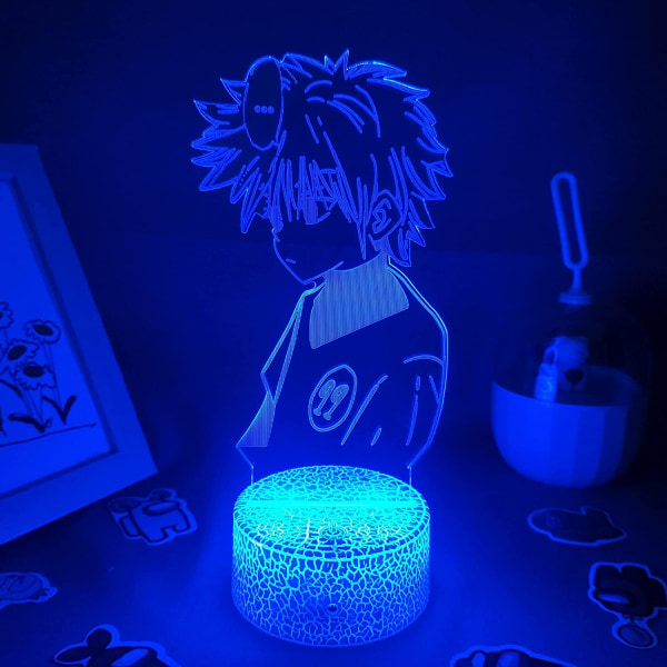 Manga Killua Zoldyck Figur 3D Lampa Anime Nattlampor RGB Led Presenter Hemma Borddekoration