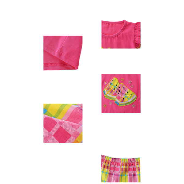 Vattenmelon flickors pyjamas set 2-delad rosa, L