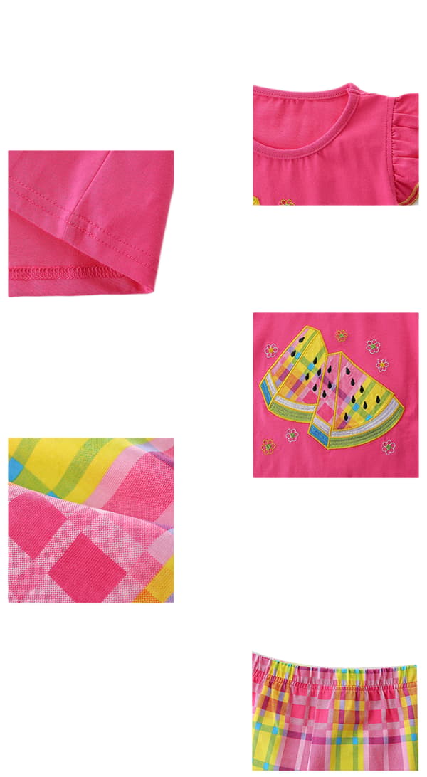 Vesimeloni tyttöjen pyjamasetti 2-osainen pinkki, L