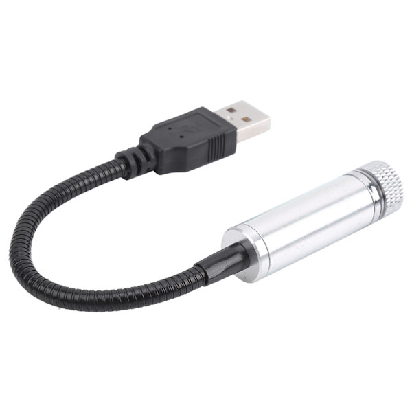 Innvendig Tak Stjernehimmel Lys Justerbar USB Romantisk Stemnings Projektor Dekorativ Lampe for Bil Sølvhvit