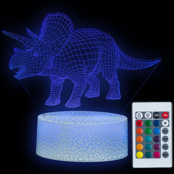 Dinosaurie Leksaker 3D Dinosaurie Nattlampa för Barn Triceratops I