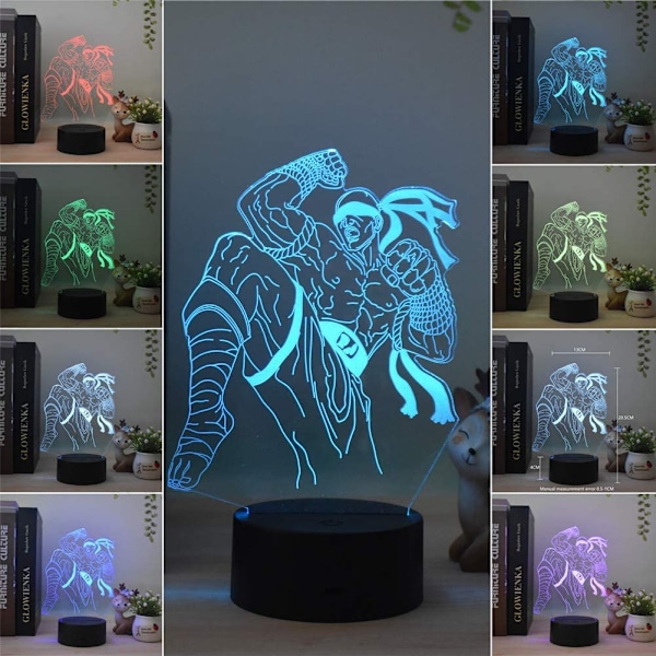 3D Farverig Visuel Bordlampe Mode Legetøj Lee Sin Model LED