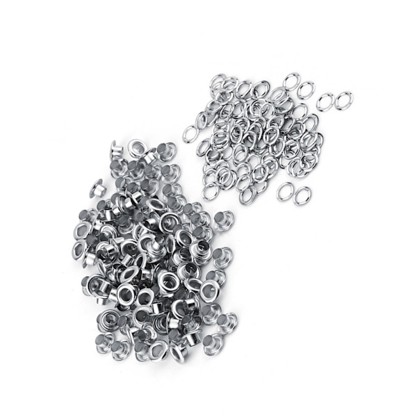 5mm Metal Øjer Vaskemaskiner Grommets Scrapbooking Læder Håndværk (Sølv)