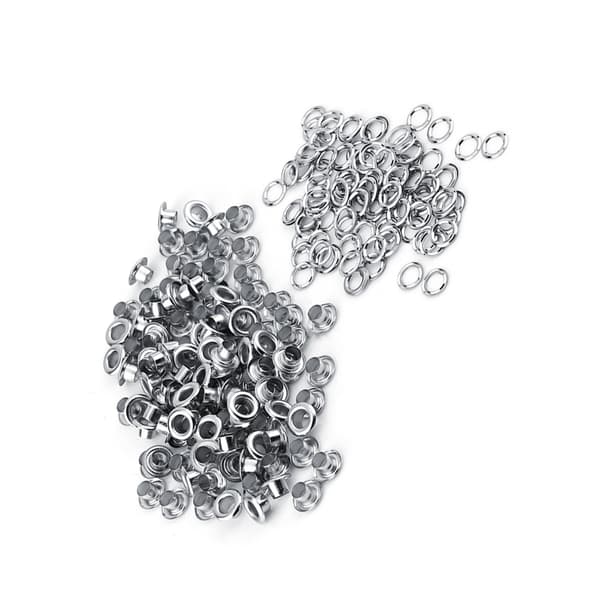 5mm Metalløyer Vaskemaskiner Maljer Scrapbooking Lærhåndverk (Sølv)