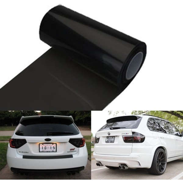 11 X 19 Inches Self Adhesive Headlight, Tail Lights, Fog Lights Tint Vinyl Film (Dark Black)