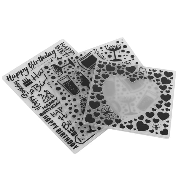 3 stk. plastpregning mapper DIY kortlaging papirhåndverk scrapbooking preget mal