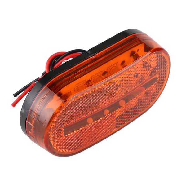 12V 10 LED Baglygte Sidemarkerlampe med Reflekslinse til Bil Lastbil Trailer Gul