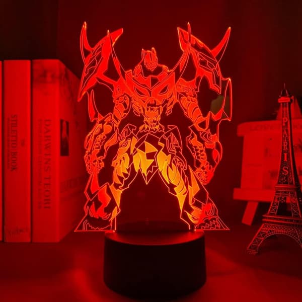 Gurren Lagann Robotlampe 3D Illusjon Nattlys, Fjernkontroll