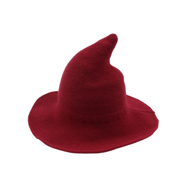 Hatt för kvinnor, häxhatt, stickad fleecehatt för Halloween