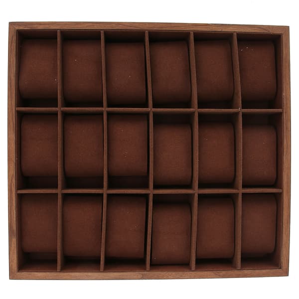 Urkasse i træ med 18 rum Multiposition Display Collection Case med blød pude
