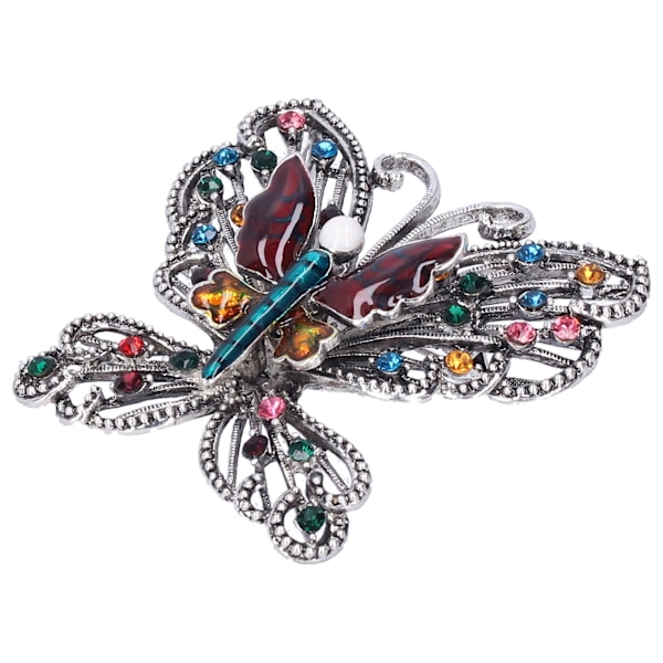 Brosche Pin Diamante Hul Butterfly Mønster Revers Pin Frakke Badges Fest Corsage Tilbehør Farverig