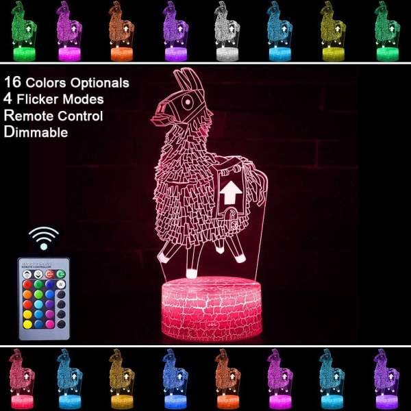 Llama nattljus fästning Battleroyale 3D optisk illusion