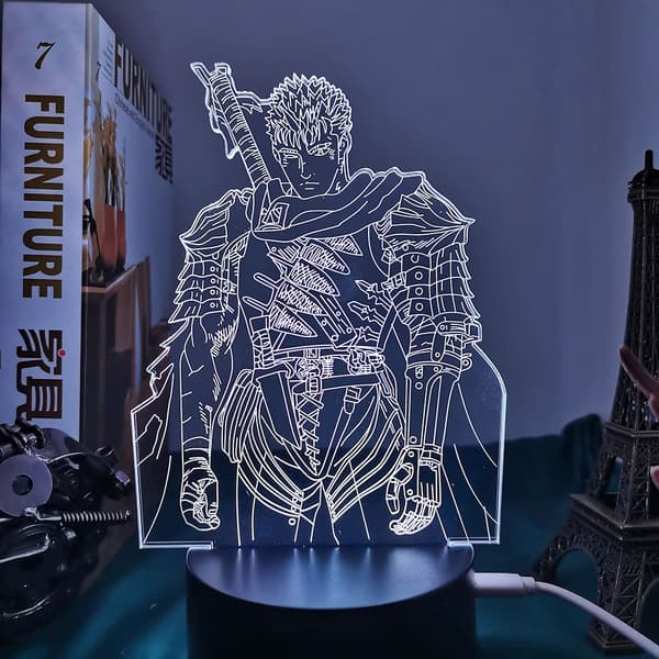 HSYPS-Anime Led Light Berserk Guts Figur för Sovrumsdekor
