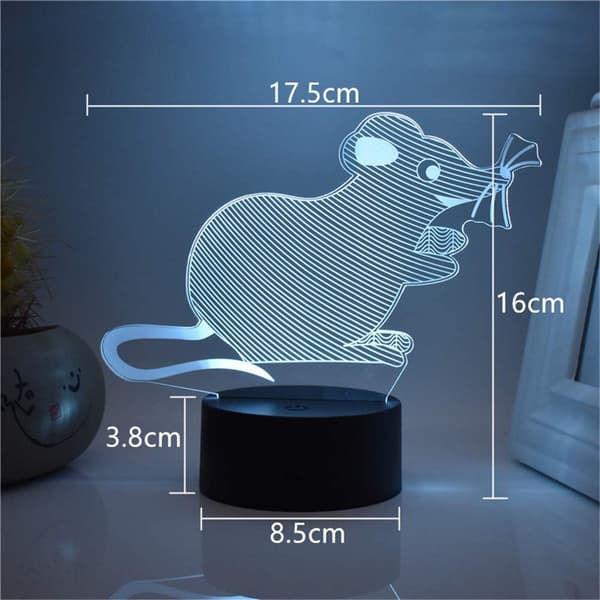 3D Illusion Natlamper til Børn Dyremodel Legetøj Jul
