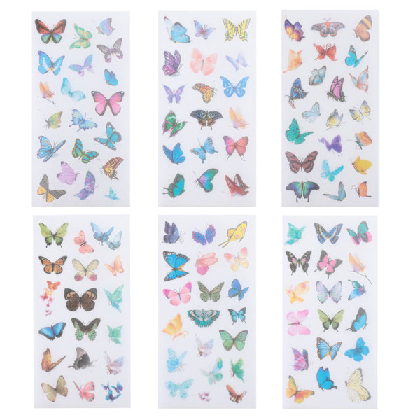 6 kpl/setti DIY-päiväkirjatarra Käsikirjan koristetarra Scrapbooking-tarra Tarvikkeet (A004826)