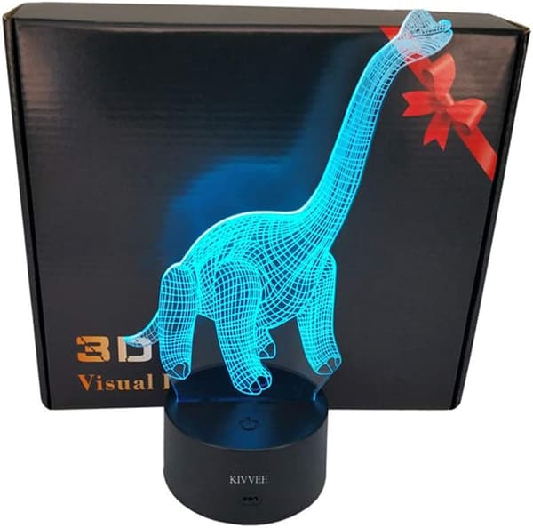 3D Lampe Brachiosaurus Dinosaur Legetøj Illusion 2D Natlys Julegave Valentinsdag Elskere Gave