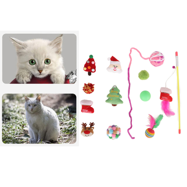 12 st jul katt leksaker lindra tristess interaktiva husdjur katt diverse leksaker med fjäder för kattunge