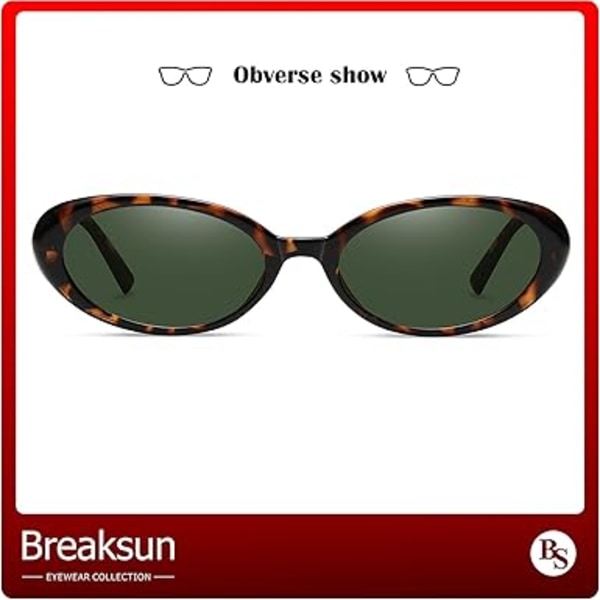 Retro soikeat aurinkolasit naisille miehille Muoti Pienet soikeat aurinkolasit 90-luvun vintage-sävyt Leopard/G15