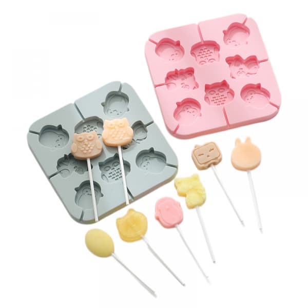 2 STK Håndlavet Chokolade Lollipop Form Silikone Børne