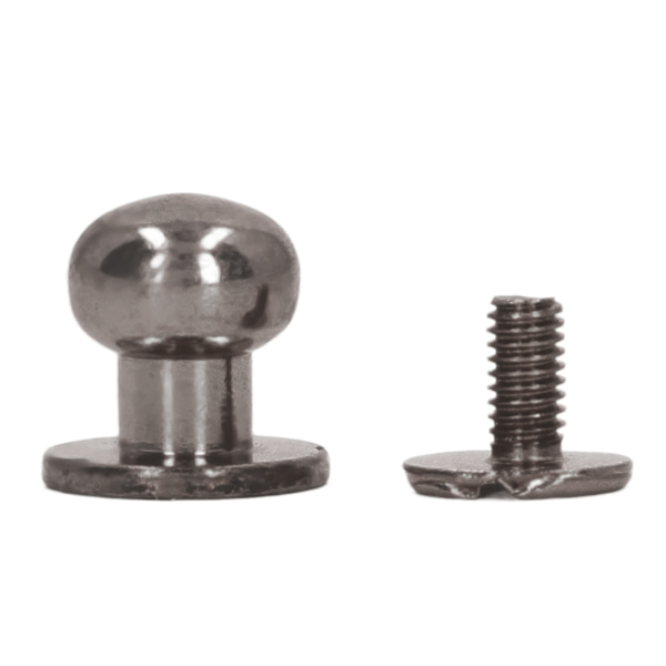 200 set Chicago-skruvar spik högglans 9x8mm utsökt utförande läder koppar nitfäste för DIY kläder väskor silver svart