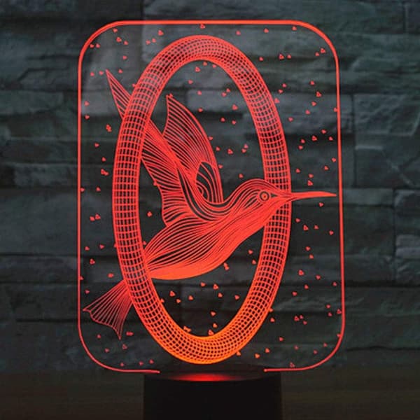 3D Kreative Gaver Kolibri LED Lampe Abstrakt Optisk I