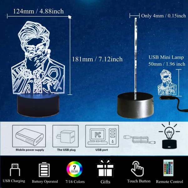 Anime 3D Nattlampe, Figur Nanami Kento LED Nattlampe