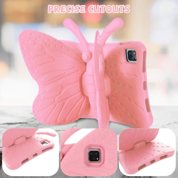 Barnfodral för Apple iPad Pro 11 tum M4 2024, Sött fjärilsdesign EVA Ställ Lättviktigt Barnfodral för Ipad Pro 11 2024 Pink pro11 M4(2024)