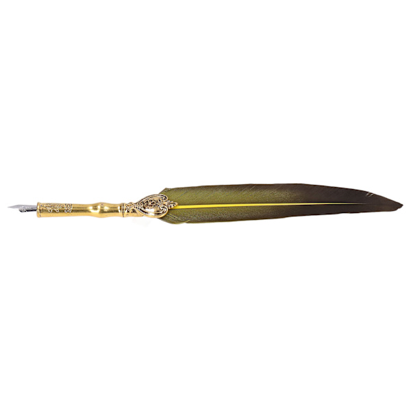 Fjerpen Flydende behagelig skrivning Vintage Elegance udsøgt håndværk Quill Feather Pen til gaver KalligrafiGul