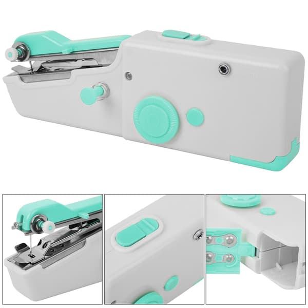 Bärbar handsymaskin DIY Mini hushåll elektrisk sömnadsverktyg blå
