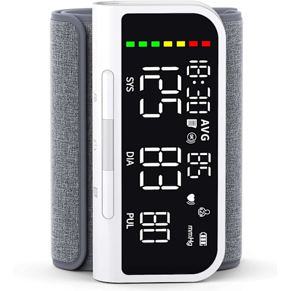 Blodtryksmåler Automatisk Overarm Maskine & Nøjagtig Justerbar Digital BP Manchet Kit Stort Baggrundsbelyst Display 240 Sæt Hukommelse Inkluderer Opladning