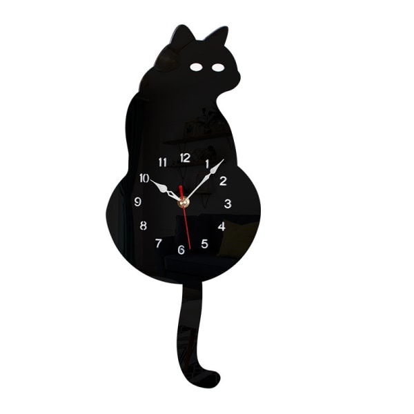 Katt Pendel Väggklocka, Kattklocka med Rörlig Svans, Vardagsrum