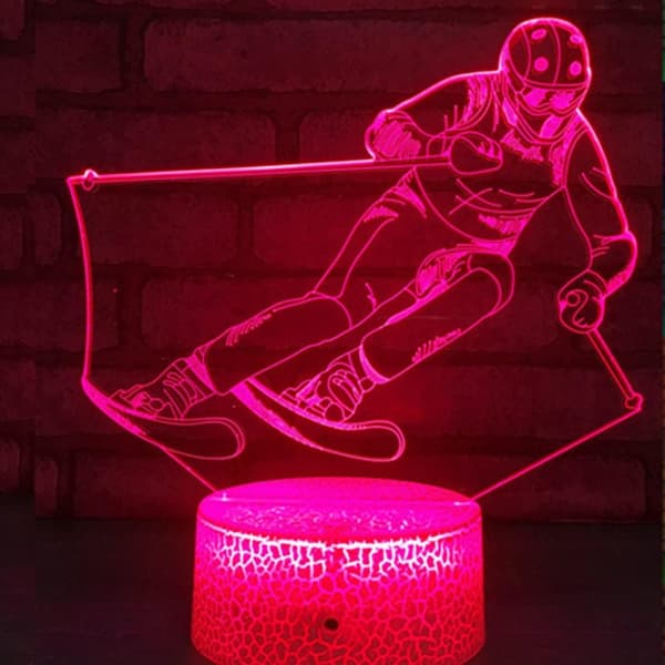 3D Ski Natlampe LED Lampe Illusion 7 Farveskiftende Tou