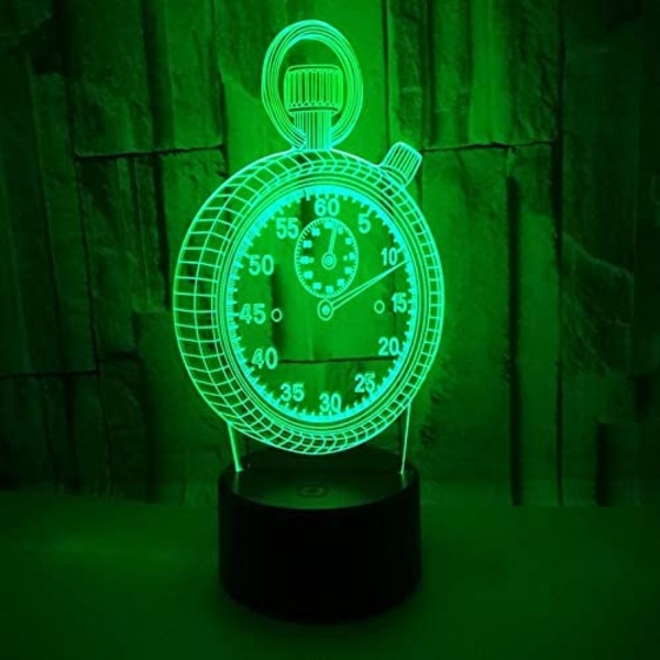 3D LED Hologram Illusion Nattljus Förändring Sovrum Alarm