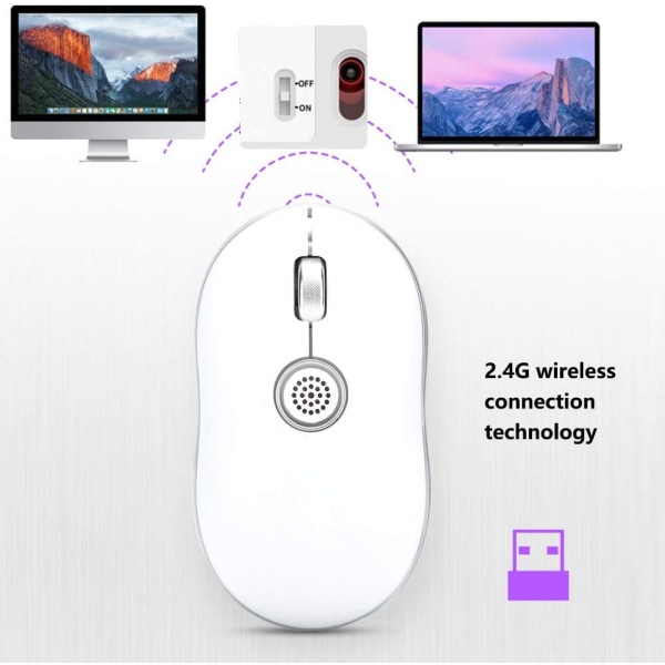 2,4G trådlös mus med mikro- USB mottagare, bärbar datormus, W