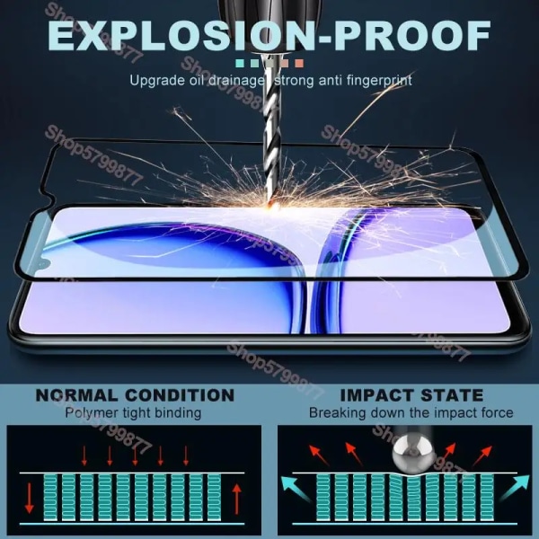 Härdat glas för Realme C33 skärmskydd skyddsfilm