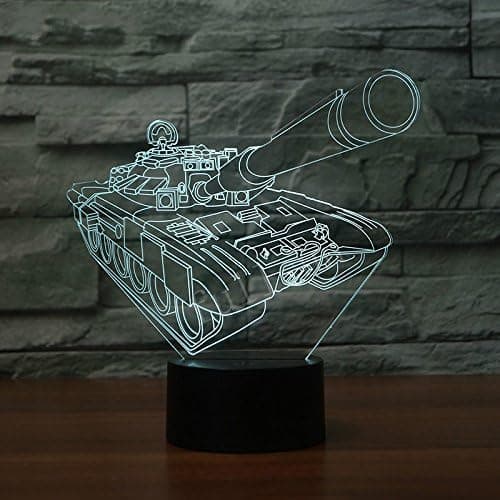 3D Tank Natlampe Optisk Illusion Natlampe 7 Farver