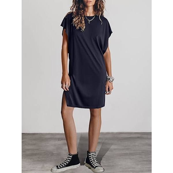 Sommar T-shirt Klänning Dam 2025 Strandsemester Reseoutfits Ledig Enkel Mjuk Mini Solklänning Överdragskläder XL