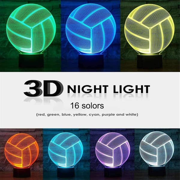 Julegave Volleyball 3D Illusjon Bursdagsgave Lampe