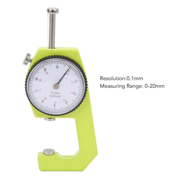 Thickness Gauge 0.1mm High Accuracy 0 to 20mm Range Round Dial Thickness Tester for Measuring Paper Jewelry Leather