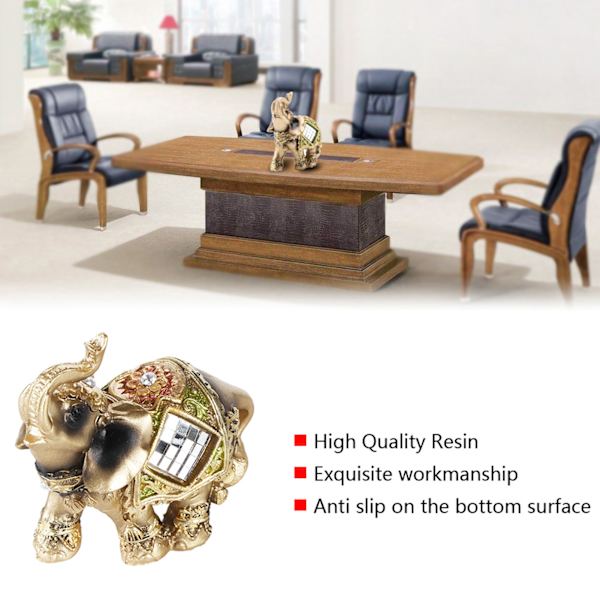 Lucky Feng Shui Grøn Elefant Statue Skulptur Rigdom Figur Gave Hjem Indretning S