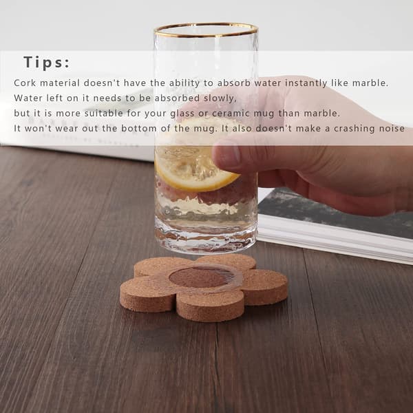 12 stk. 3/8\" tykke kork coasters til drikkevarer, absorberende og Re