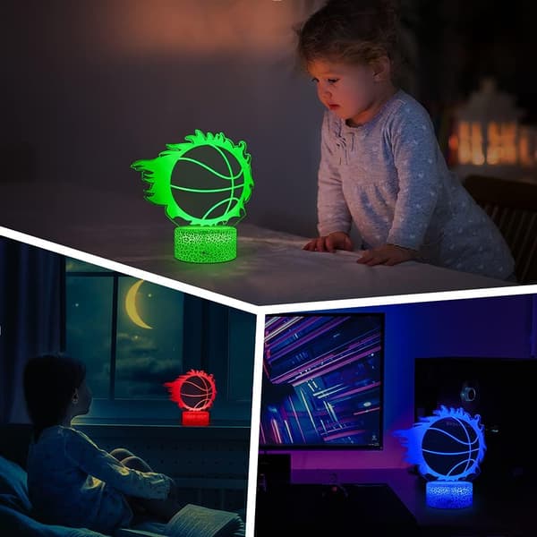 Basketball Nattlampe Vennskapslampe 3D LED Sengelamper,