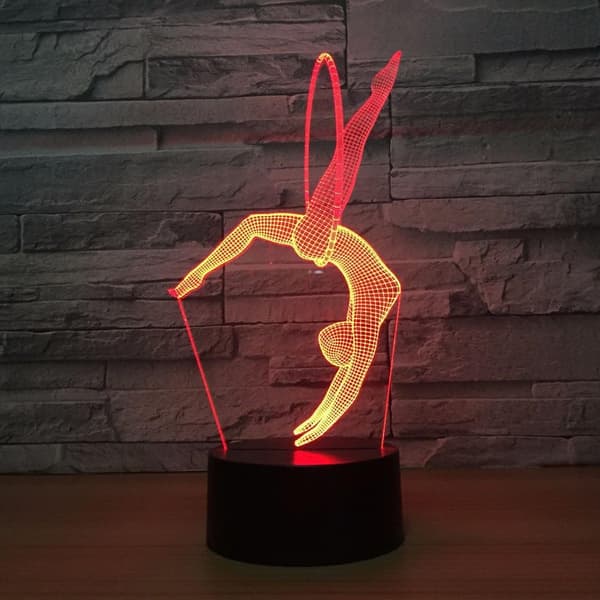 3D Gymnastikk Nattlys Bord Skrivebord Optisk Illusjon Lamper 7