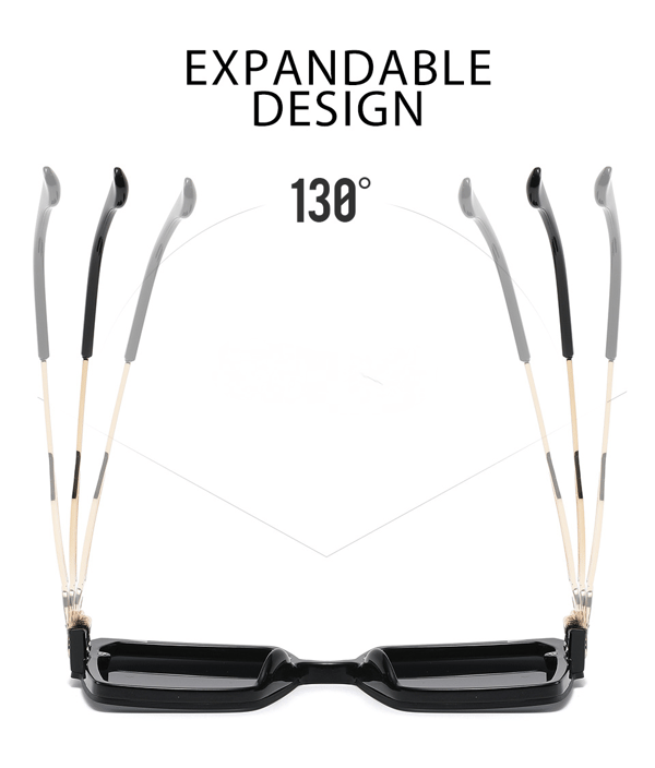 Unisex Moderne Firkantede Solbriller - Polariserte Glass med Maxi