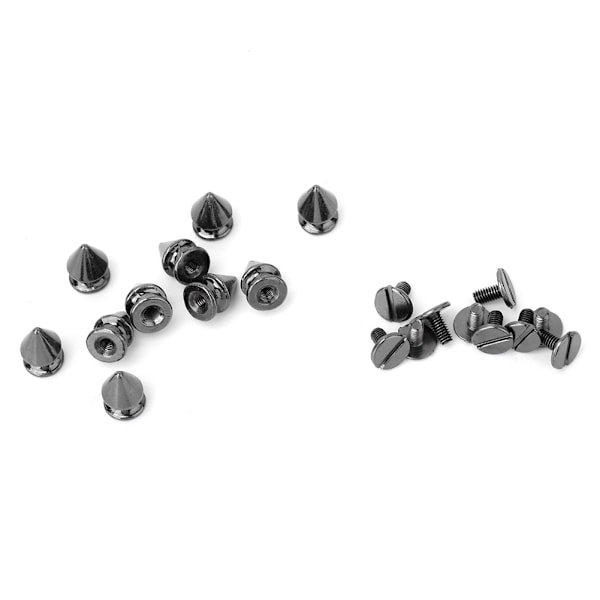 50 st 8*12 mm Fashion Metal Bullet Rivet Spikes & Cone Studs för Läder DIY Tillbehör (Svart)